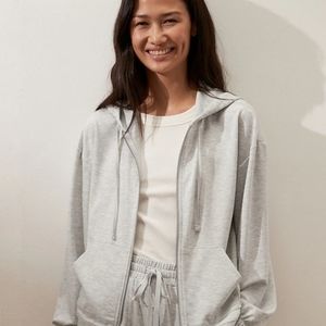 Banana Republic Baby French Terry Zip Hoodie Heather Gray M NWT